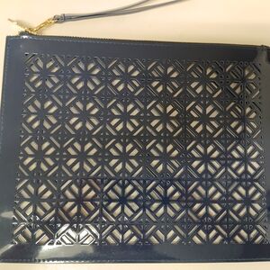 Tory Burch Navy Cutout Clutch